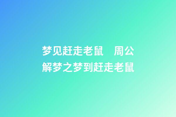梦见赶走老鼠　周公解梦之梦到赶走老鼠